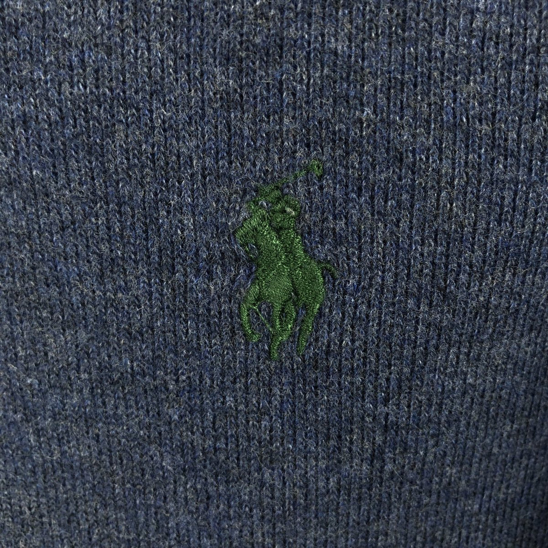 POLO by Ralph Lauren shawl collar sweatshirt with one-point logo, size L, men's cotton navy blue type Vintage Second Hand