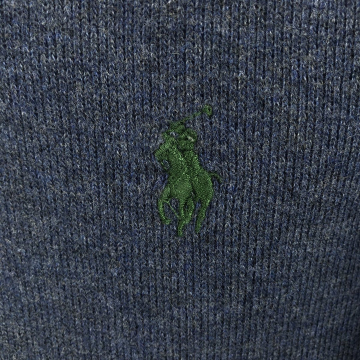 POLO by Ralph Lauren shawl collar sweatshirt with one-point logo, size L, men's cotton navy blue type Vintage Second Hand