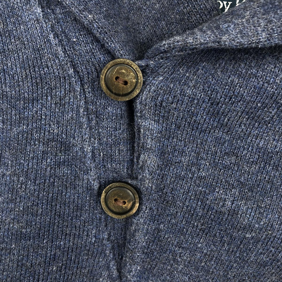 POLO by Ralph Lauren shawl collar sweatshirt with one-point logo, size L, men's cotton navy blue type Vintage Second Hand