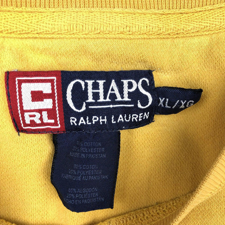 Ralph Lauren CHAPS One-Point Logo Sweatshirt, Men's Size XL (approx.) cotton yellow type Vintage Second Hand