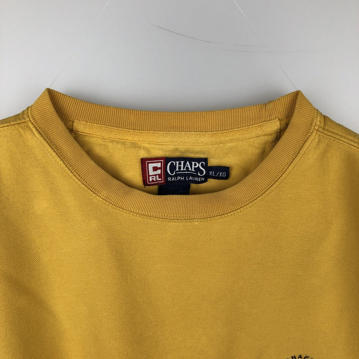 Ralph Lauren CHAPS One-Point Logo Sweatshirt, Men's Size XL (approx.) cotton yellow type Vintage Second Hand