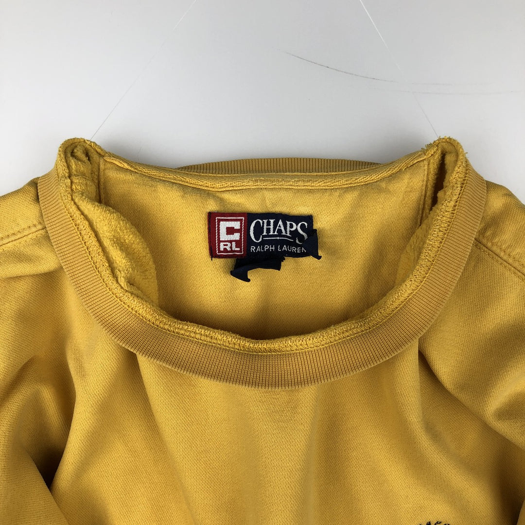Ralph Lauren CHAPS One-Point Logo Sweatshirt, Men's Size XL (approx.) cotton yellow type Vintage Second Hand