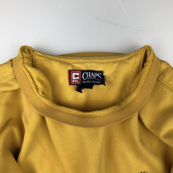 Ralph Lauren CHAPS One-Point Logo Sweatshirt, Men's Size XL (approx.) cotton yellow type Vintage Second Hand