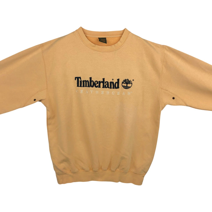 90'S Timberland WHETHERGEAR Logo Sweatshirt, Men's Size S (approx.), Vintage cotton yellow type Vintage Second Hand
