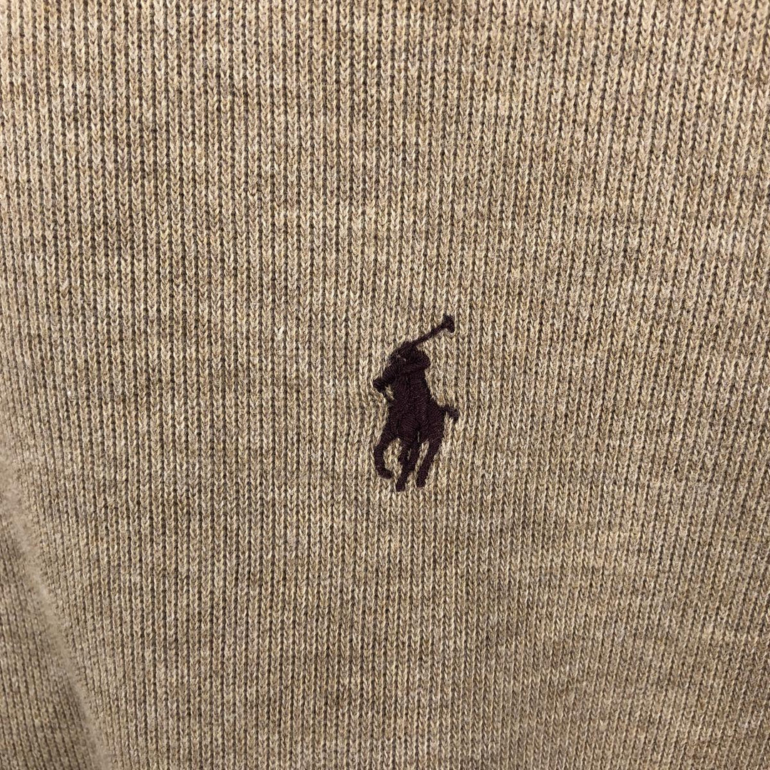 Ralph Lauren POLO by Ralph Lauren V-neck sweatshirt with logo, men's size XL (approx.) cotton Beige type Vintage Second Hand