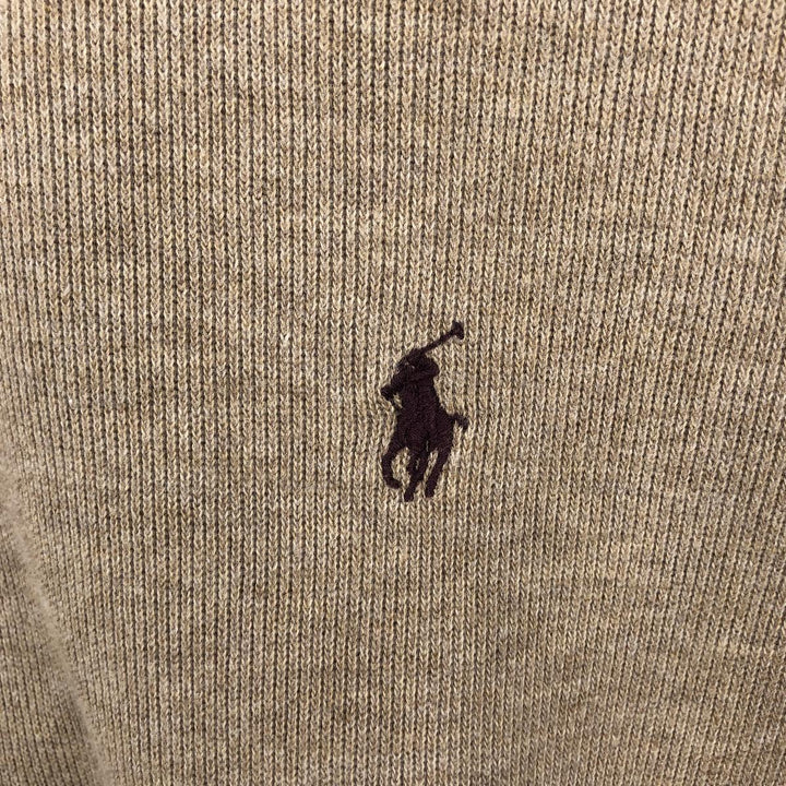 Ralph Lauren POLO by Ralph Lauren V-neck sweatshirt with logo, men's size XL (approx.) cotton Beige type Vintage Second Hand