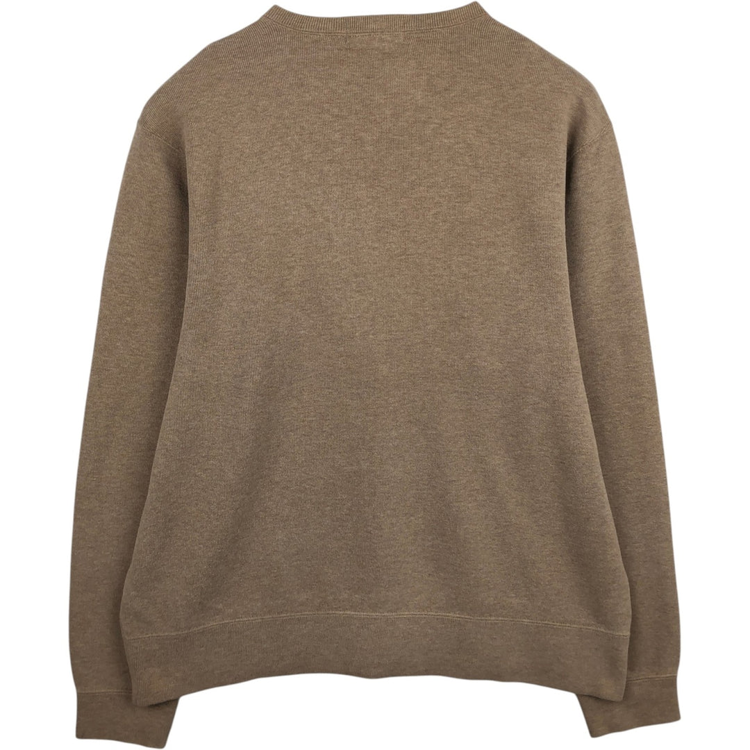 Ralph Lauren POLO by Ralph Lauren V-neck sweatshirt with logo, men's size L (approx.) cotton Beige type Vintage Second Hand