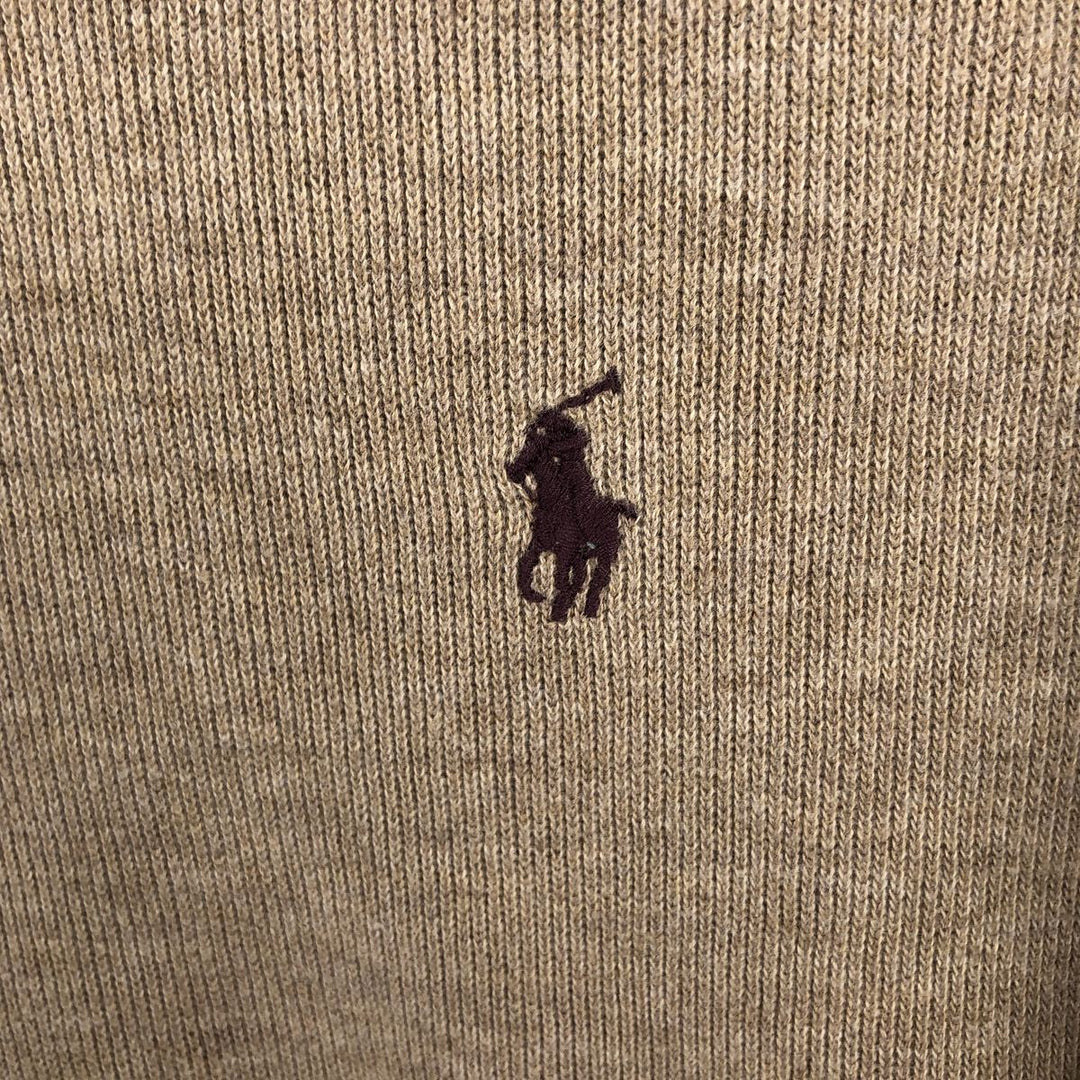 Ralph Lauren POLO by Ralph Lauren V-neck sweatshirt with logo, men's size L (approx.) cotton Beige type Vintage Second Hand