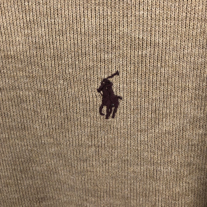 Ralph Lauren POLO by Ralph Lauren V-neck sweatshirt with logo, men's size L (approx.) cotton Beige type Vintage Second Hand