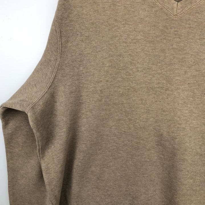 Ralph Lauren POLO by Ralph Lauren V-neck sweatshirt with logo, men's size L (approx.) cotton Beige type Vintage Second Hand
