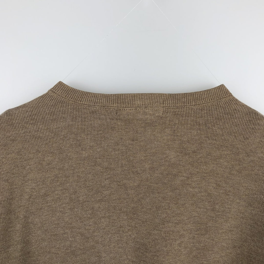 Ralph Lauren POLO by Ralph Lauren V-neck sweatshirt with logo, men's size L (approx.) cotton Beige type Vintage Second Hand