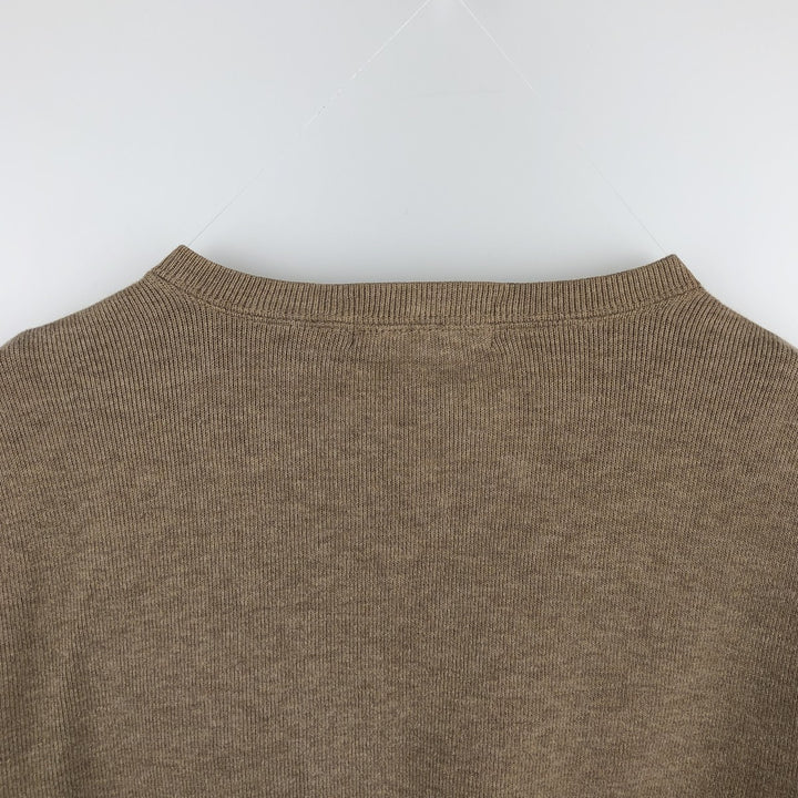 Ralph Lauren POLO by Ralph Lauren V-neck sweatshirt with logo, men's size L (approx.) cotton Beige type Vintage Second Hand