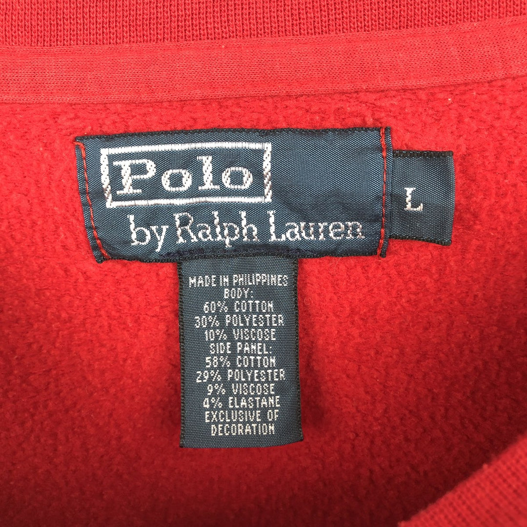 Ralph Lauren POLO by Ralph Lauren One Point Logo Sweatshirt Trainer Men's L size cotton red type Vintage Second Hand