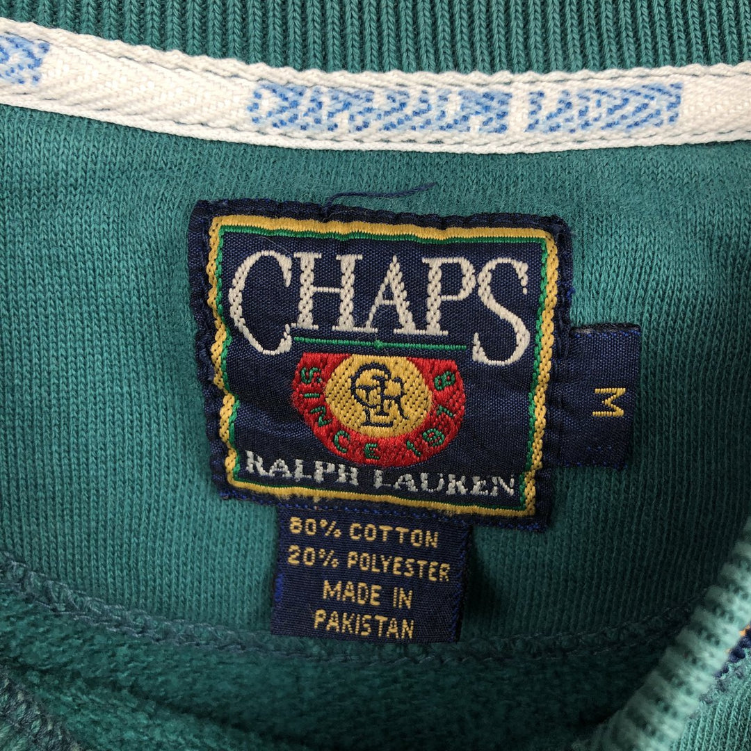 Vintage 1980'S Ralph Lauren CHAPS logo sweatshirt, size M, men's cotton Emerald green Vintage Second Hand