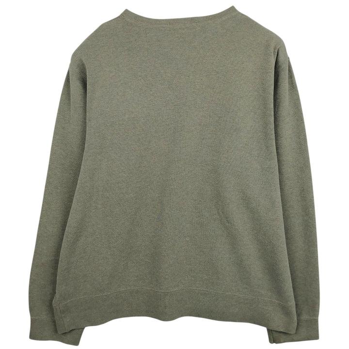 Ralph Lauren POLO by Ralph Lauren V-neck sweatshirt with logo, men's size XL (approx.) cotton Khaki type sage green Vintage Second Hand