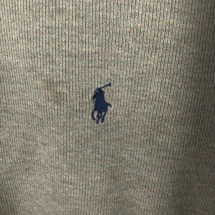 Ralph Lauren POLO by Ralph Lauren V-neck sweatshirt with logo, men's size XL (approx.) cotton Khaki type sage green Vintage Second Hand