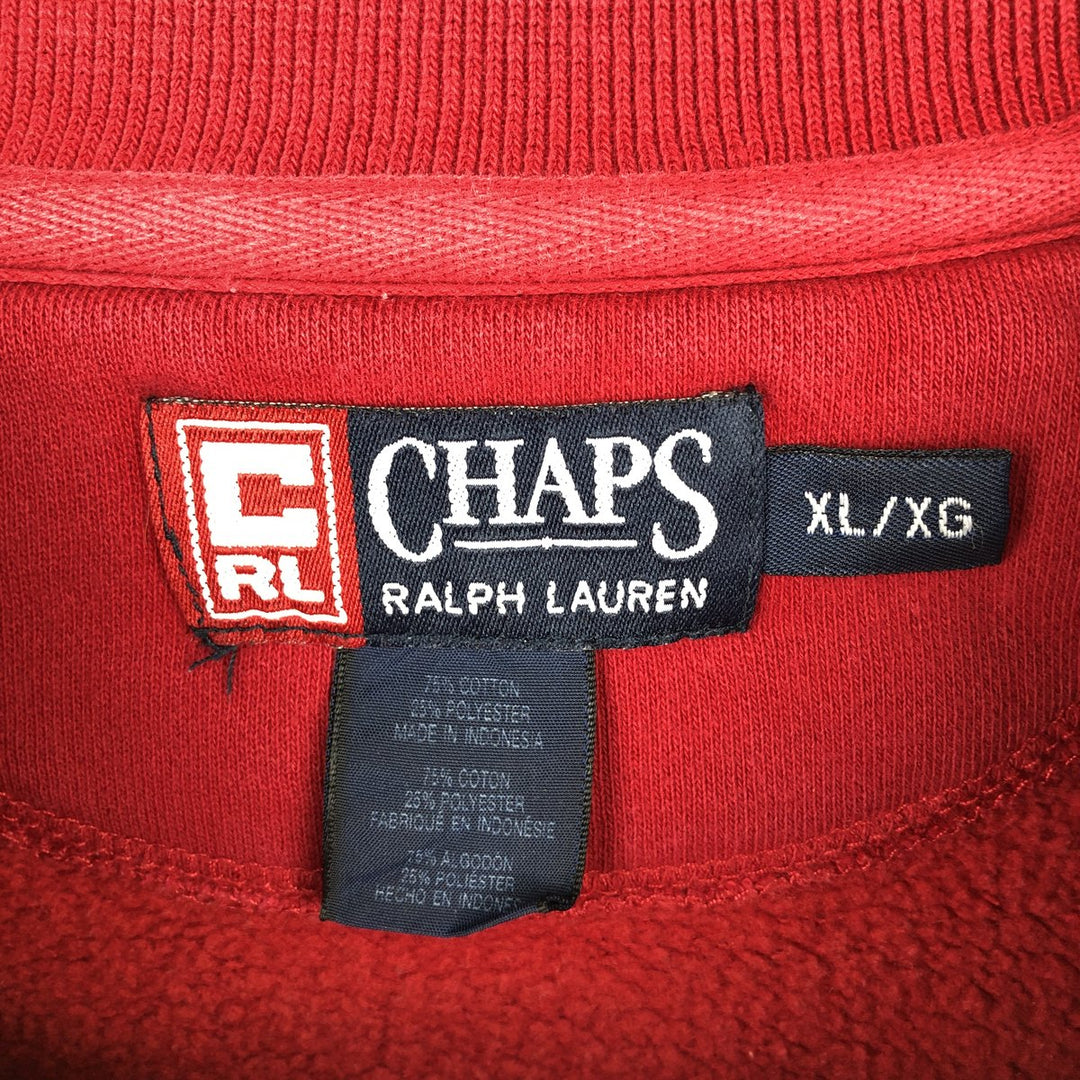 Ralph Lauren CHAPS American flag logo sweatshirt, men's size XL. cotton red type Vintage Second Hand