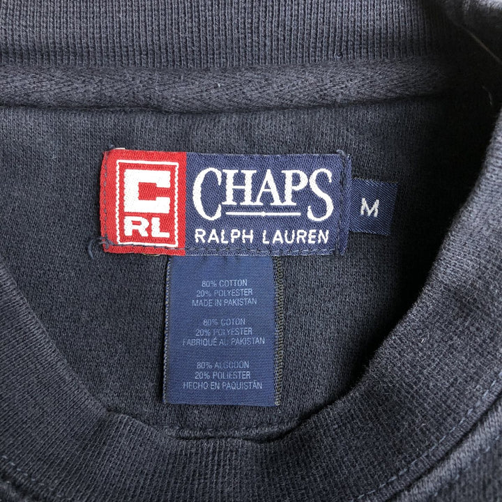 Ralph Lauren CHAPS Logo Sweatshirt (Men's Size M) cotton navy blue type Vintage Second Hand