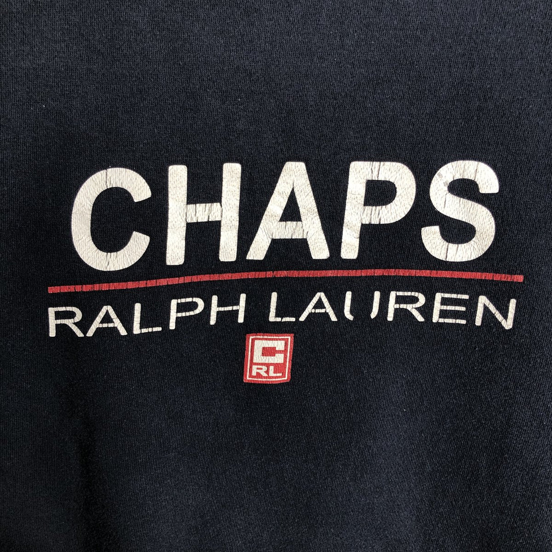 Ralph Lauren CHAPS Logo Sweatshirt (Men's Size M) cotton navy blue type Vintage Second Hand
