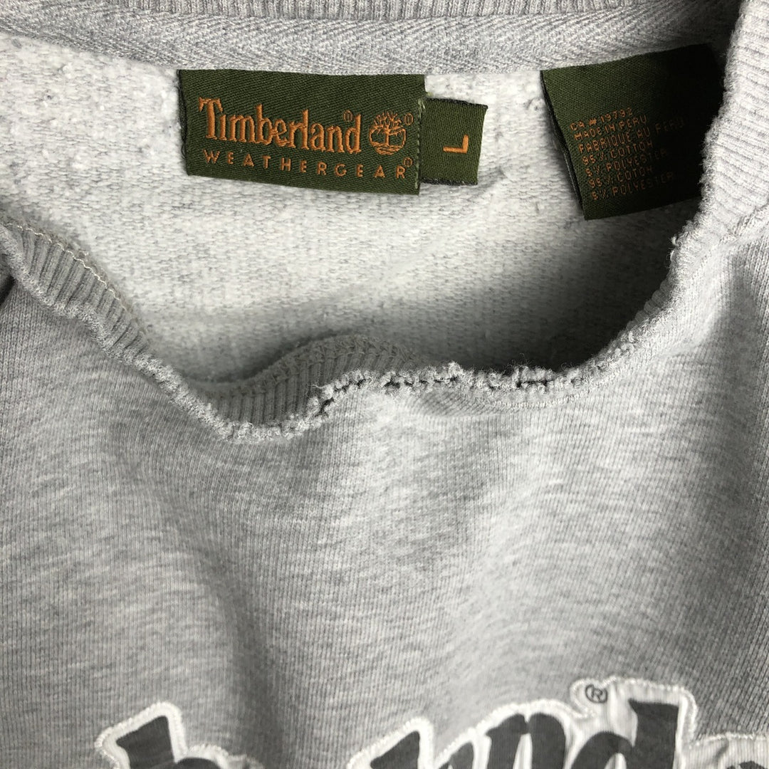 90'S Timberland WHETHERGEAR Logo Sweatshirt, Men's Size L (approx.), Vintage cotton gray type Vintage Second Hand