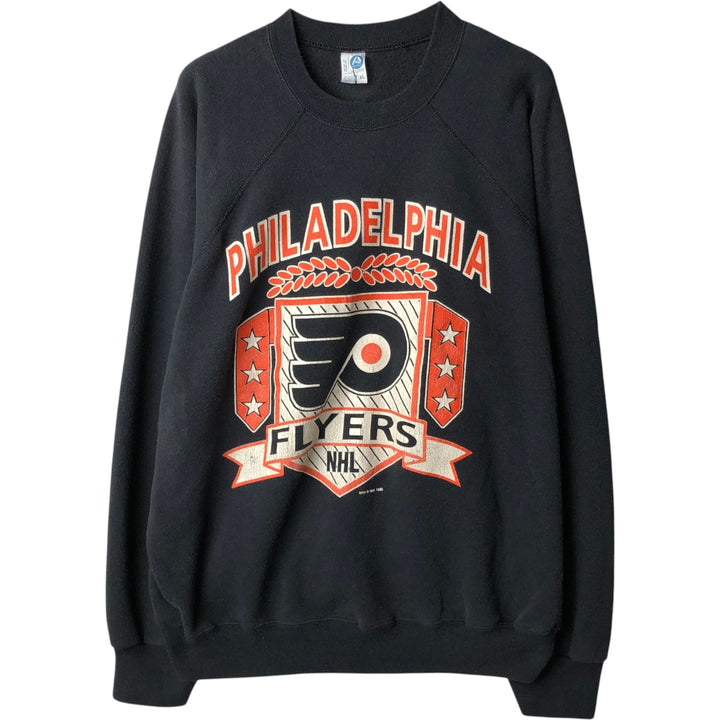 90'S Artex NFL Philadelphia Eagles Print Sweatshirt, Made in USA, Men's Size XL (approx.) cotton black type Vintage Second Hand