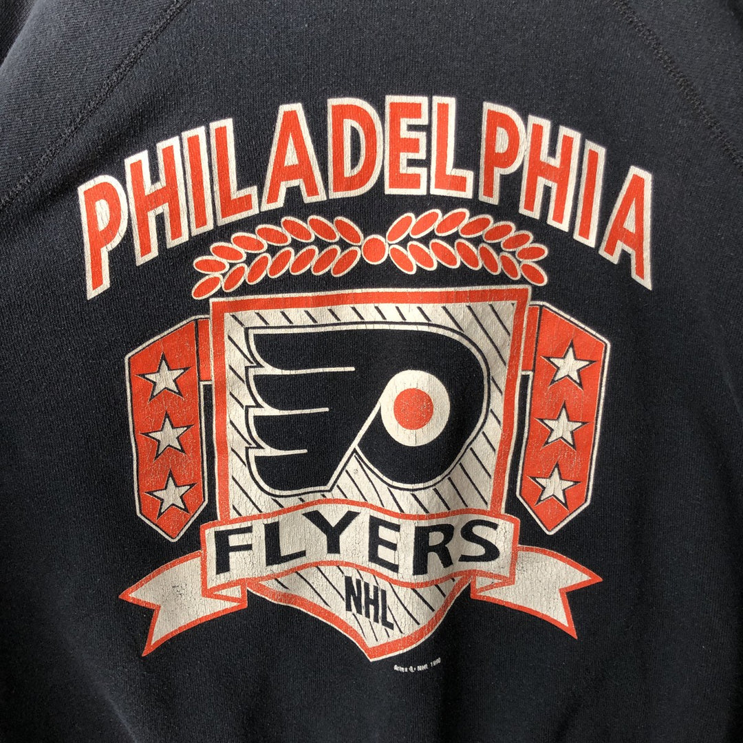 90'S Artex NFL Philadelphia Eagles Print Sweatshirt, Made in USA, Men's Size XL (approx.) cotton black type Vintage Second Hand
