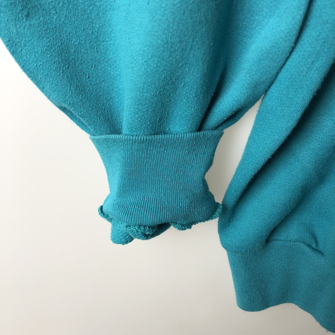 80'S TRENCH Charlotte Hornets Print Sweatshirt, Made in USA, Men's Size L (Equivalent), Vintage polyester turquoise blue Vintage Second Hand