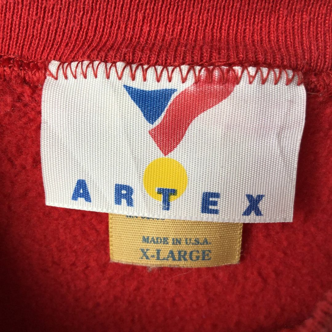 90'S Artex San Francisco 49ers Print Sweatshirt, Made in USA, Men's Size XL (approx.) cotton red type Vintage Second Hand