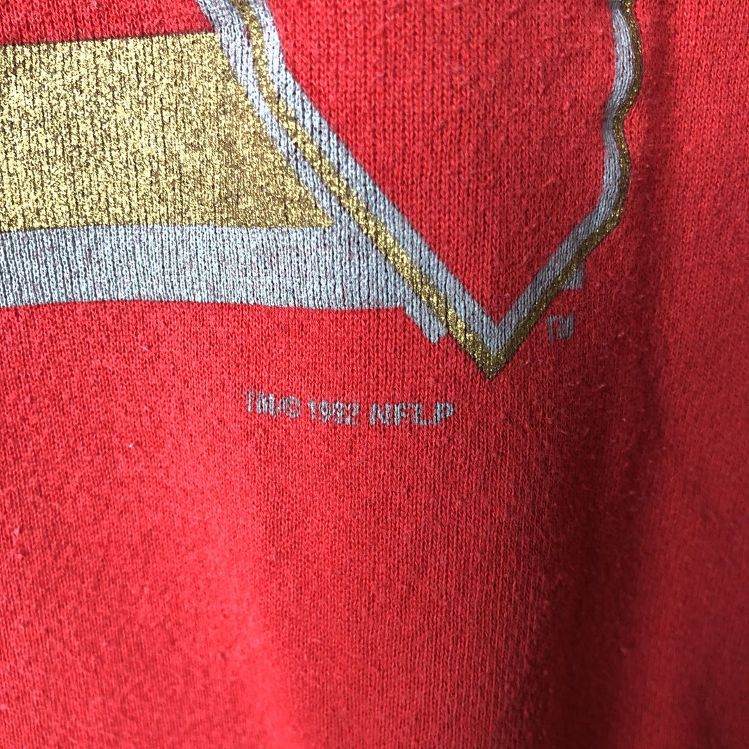 90'S Artex San Francisco 49ers Print Sweatshirt, Made in USA, Men's Size XL (approx.) cotton red type Vintage Second Hand