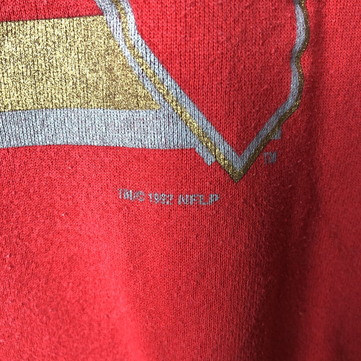 90'S Artex San Francisco 49ers Print Sweatshirt, Made in USA, Men's Size XL (approx.) cotton red type Vintage Second Hand