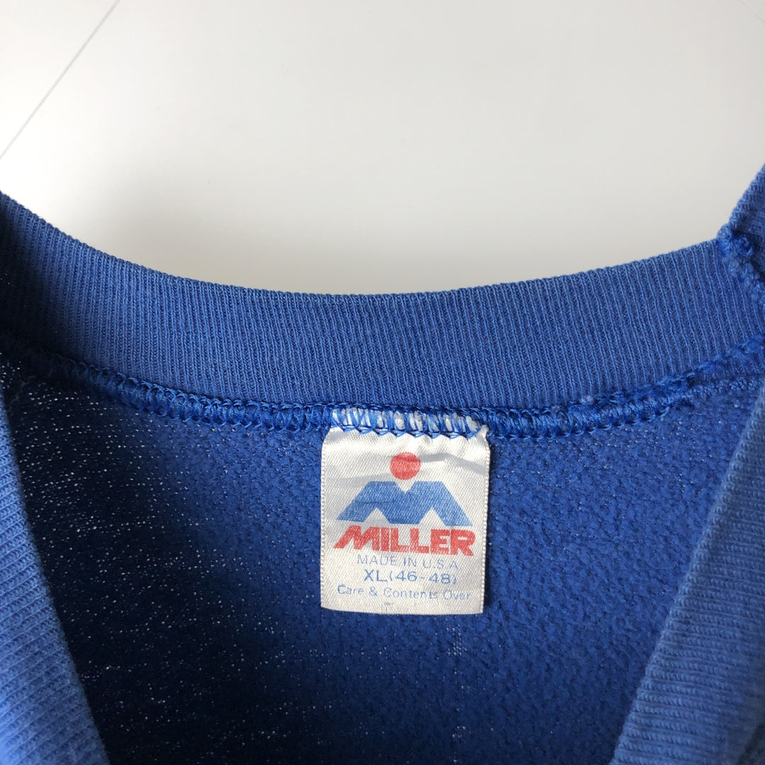 80'S MILLER XXI Super Bowl New York Giants Print Sweatshirt, Men's Size XL (Equivalent), Vintage polyester blue type Vintage Second Hand