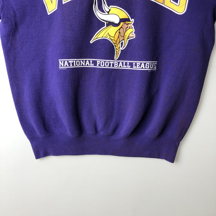 90'S Lee Sport Minnesota Vikings Print Sweatshirt, Made in USA, Men's Size M (approx.), Vintage unclear purple type Vintage Second Hand