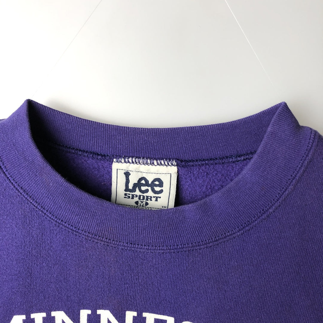 90'S Lee Sport Minnesota Vikings Print Sweatshirt, Made in USA, Men's Size M (approx.), Vintage unclear purple type Vintage Second Hand