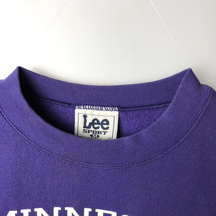 90'S Lee Sport Minnesota Vikings Print Sweatshirt, Made in USA, Men's Size M (approx.), Vintage unclear purple type Vintage Second Hand