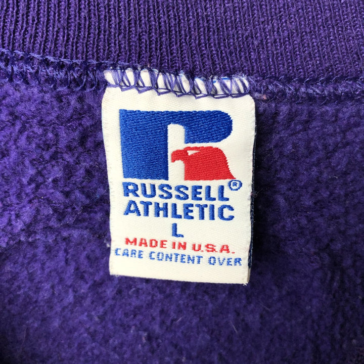90'S Russell Minnesota Vikings Print Sweatshirt, Made in USA, Men's Size L (approx.), Vintage cotton purple type Vintage Second Hand