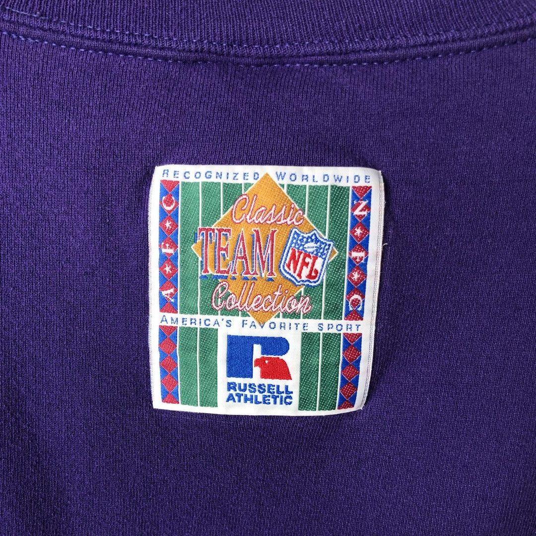 90'S Russell Minnesota Vikings Print Sweatshirt, Made in USA, Men's Size L (approx.), Vintage cotton purple type Vintage Second Hand
