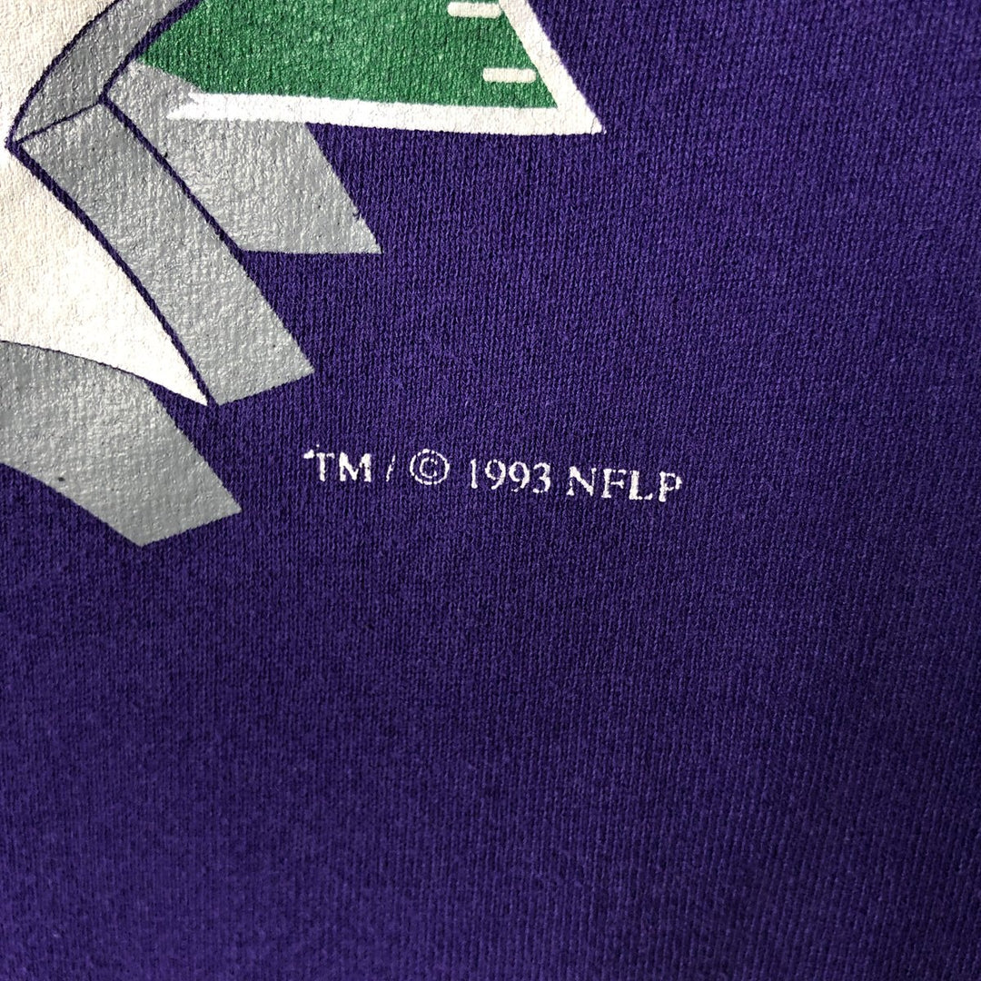 90'S Russell Minnesota Vikings Print Sweatshirt, Made in USA, Men's Size L (approx.), Vintage cotton purple type Vintage Second Hand