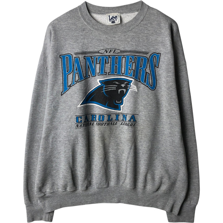 90'S Lee NFL Carolina Panthers Print Sweatshirt, Made in USA, Men's XXL equivalent. cotton gray type Vintage Second Hand