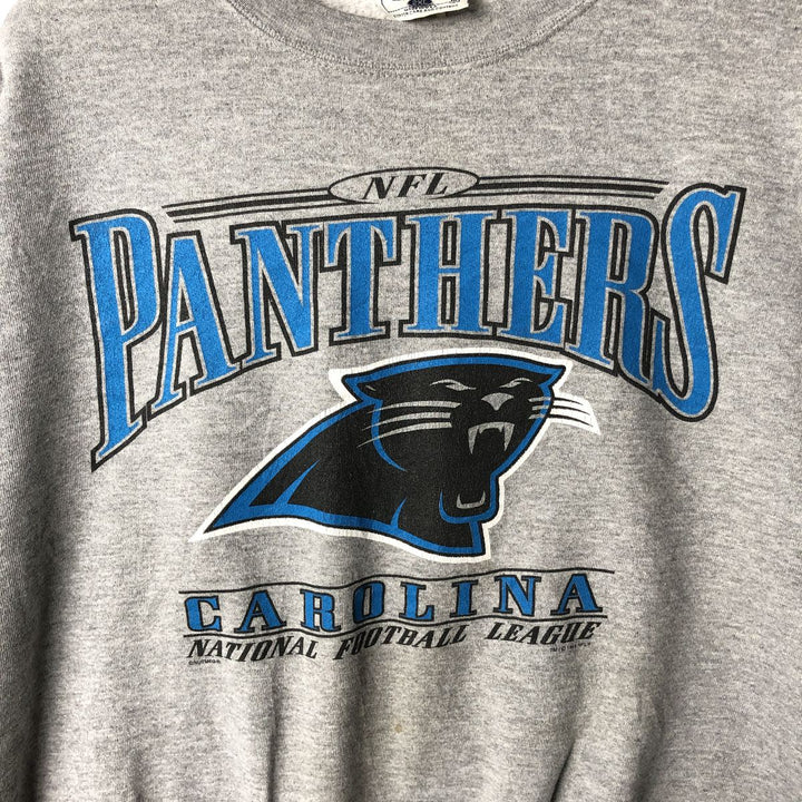 90'S Lee NFL Carolina Panthers Print Sweatshirt, Made in USA, Men's XXL equivalent. cotton gray type Vintage Second Hand