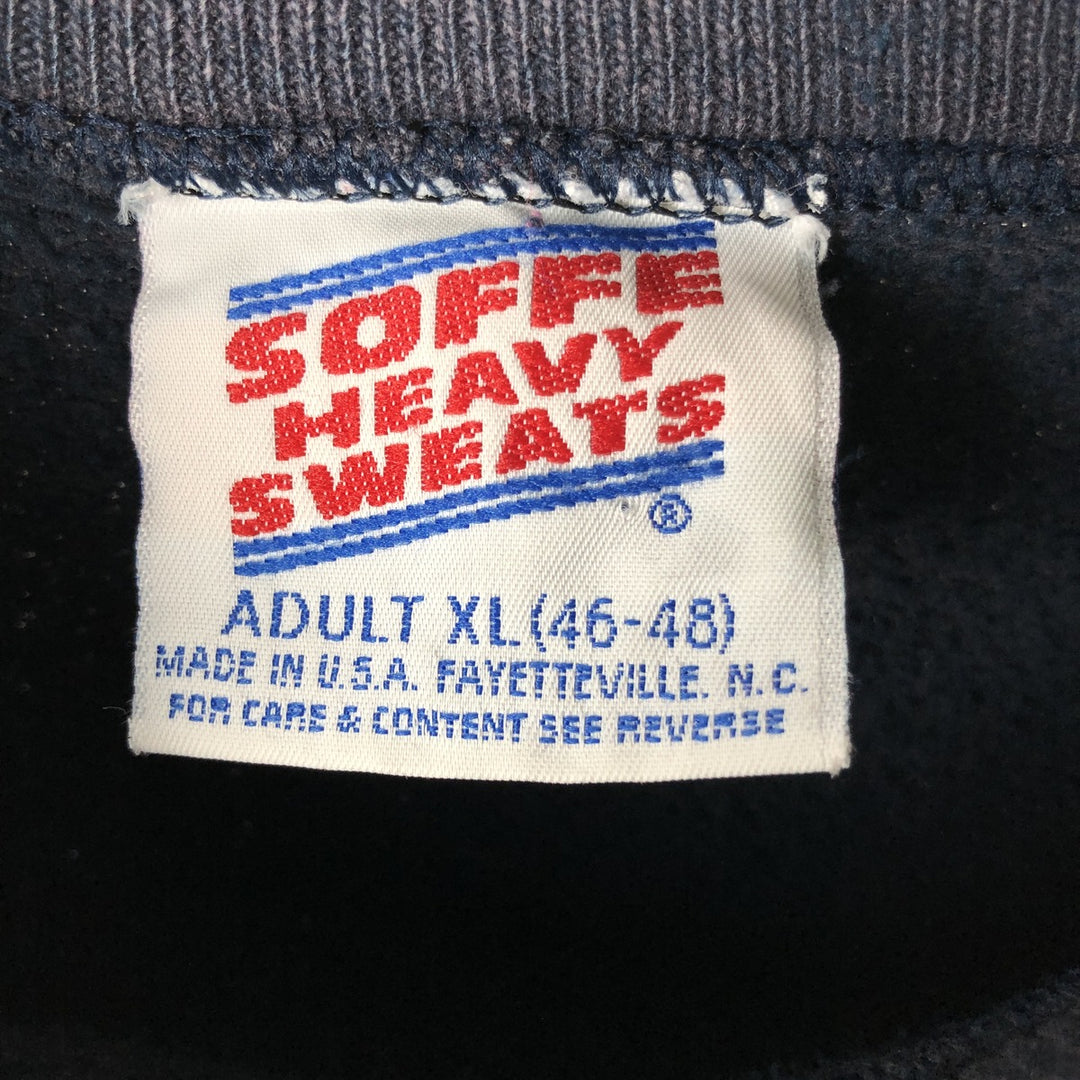 80'S Sophie Los Angeles Rams Print Sweatshirt, Made in USA, Men's XL equivalent, Long Sleeve, Vintage cotton navy blue type Vintage Second Hand