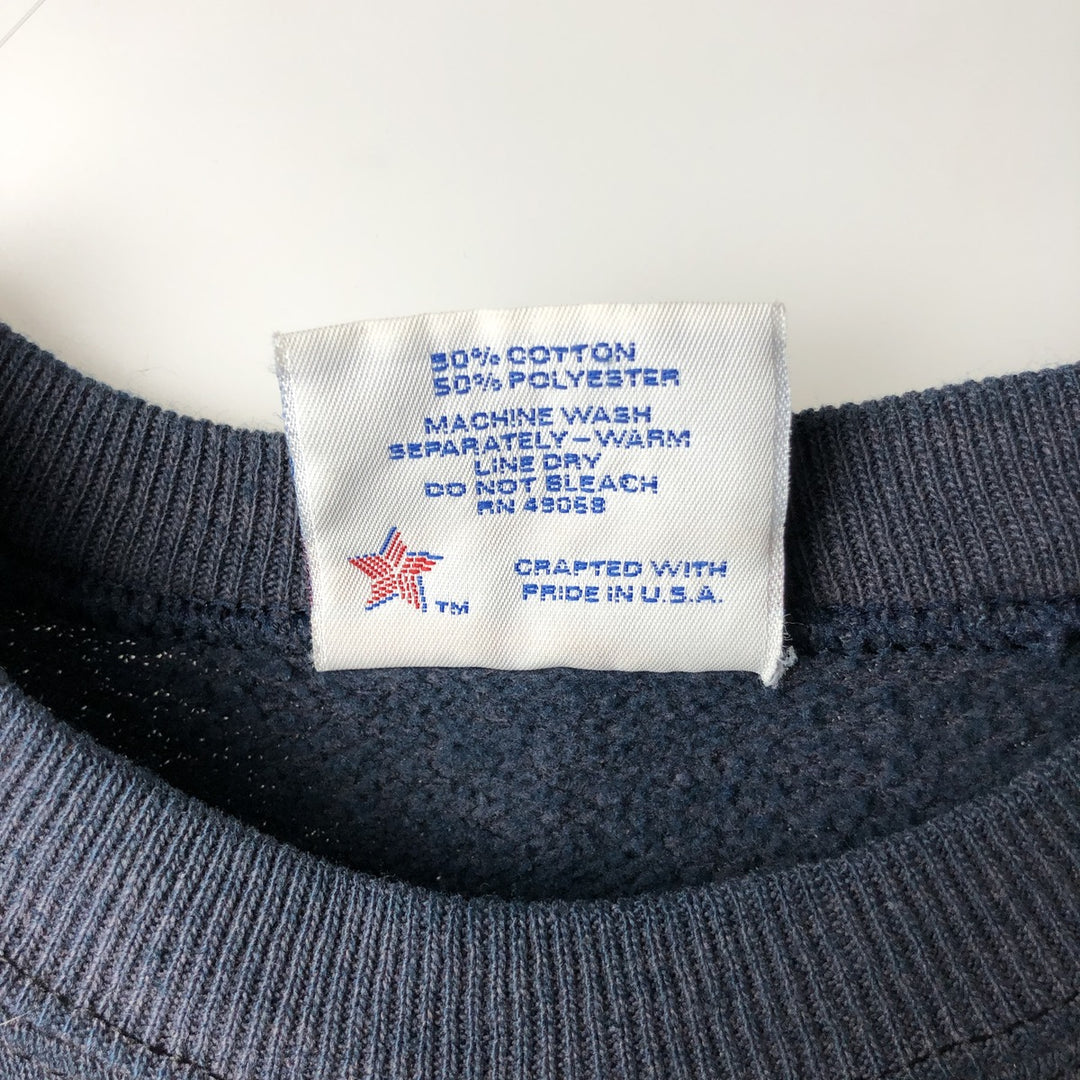 80'S Sophie Los Angeles Rams Print Sweatshirt, Made in USA, Men's XL equivalent, Long Sleeve, Vintage cotton navy blue type Vintage Second Hand