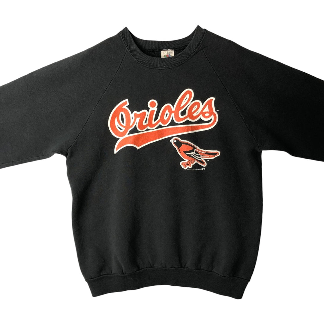 80'S Fruit of the Loom Baltimore Orioles Print Sweatshirt, Men's Size L (approx.), Vintage cotton black type Vintage Second Hand