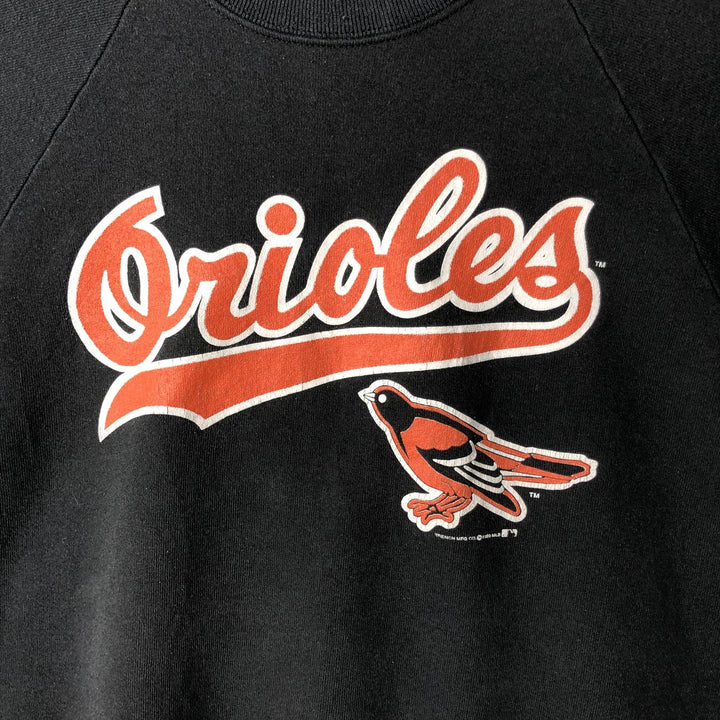 80'S Fruit of the Loom Baltimore Orioles Print Sweatshirt, Men's Size L (approx.), Vintage cotton black type Vintage Second Hand