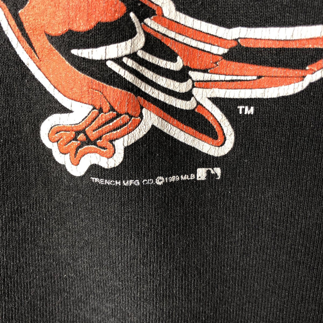 80'S Fruit of the Loom Baltimore Orioles Print Sweatshirt, Men's Size L (approx.), Vintage cotton black type Vintage Second Hand