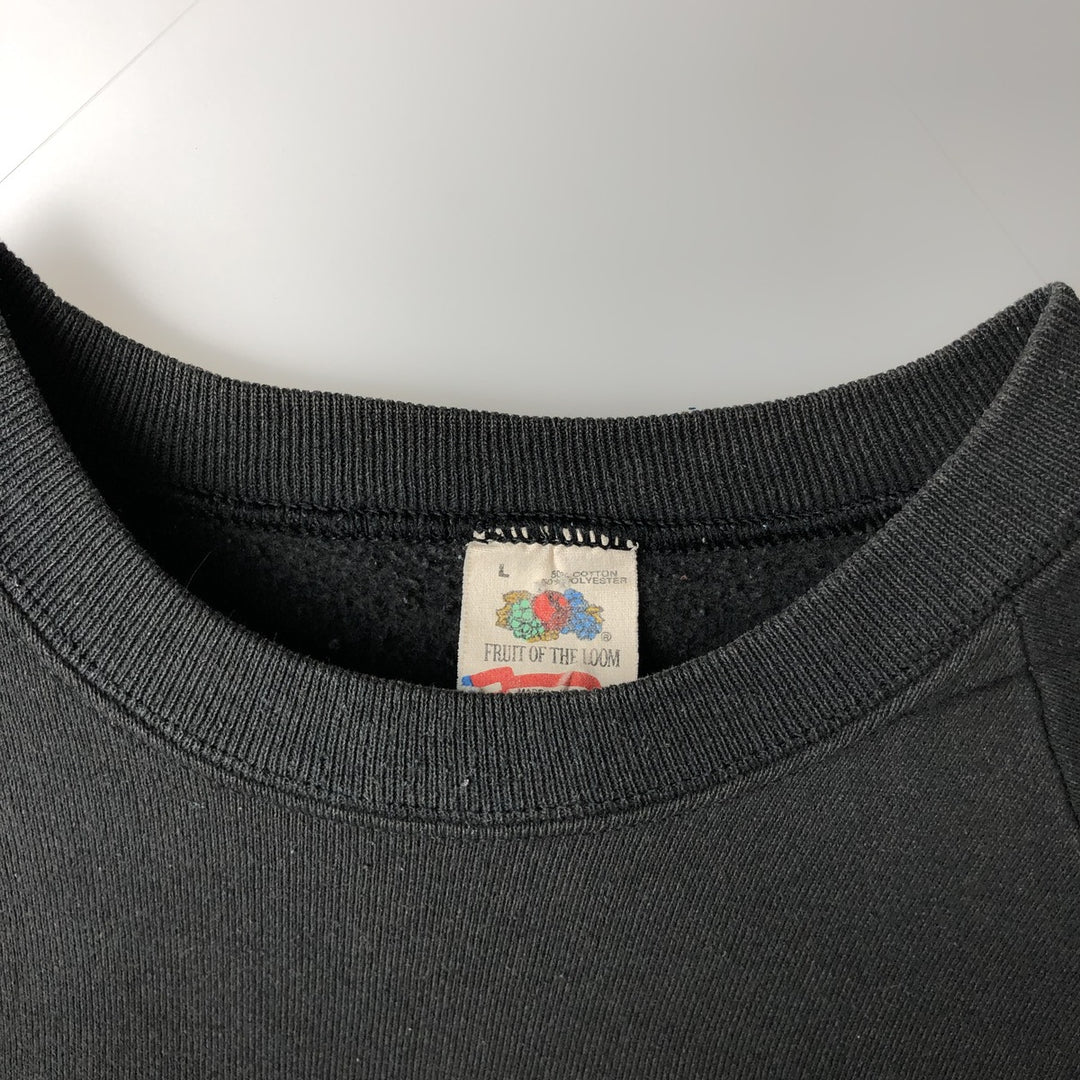 80'S Fruit of the Loom Baltimore Orioles Print Sweatshirt, Men's Size L (approx.), Vintage cotton black type Vintage Second Hand