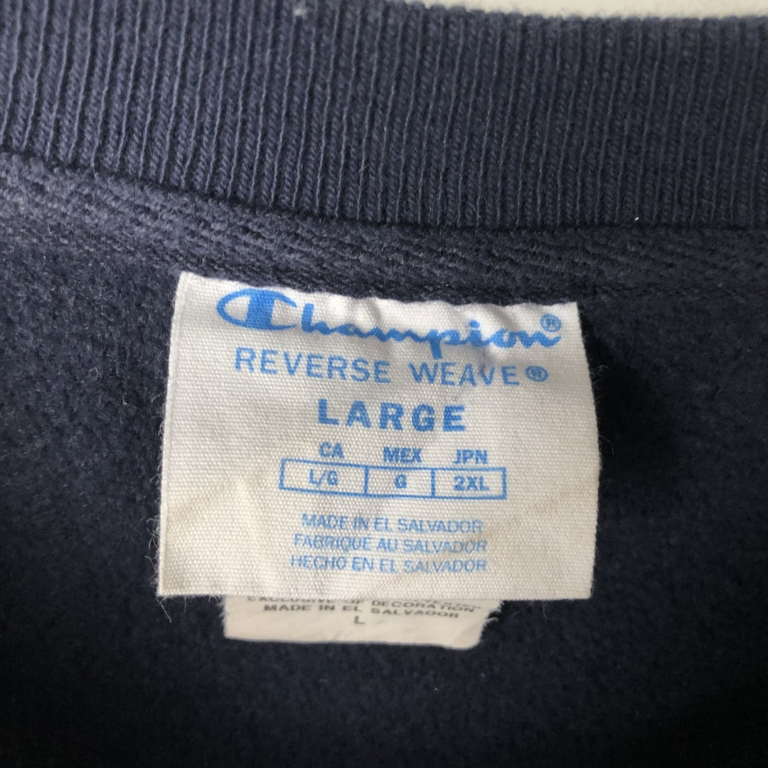 Champion REVERSE WEAVE Reverse Weave College Sweatshirt Trainer Men's L size cotton navy blue type Vintage Second Hand