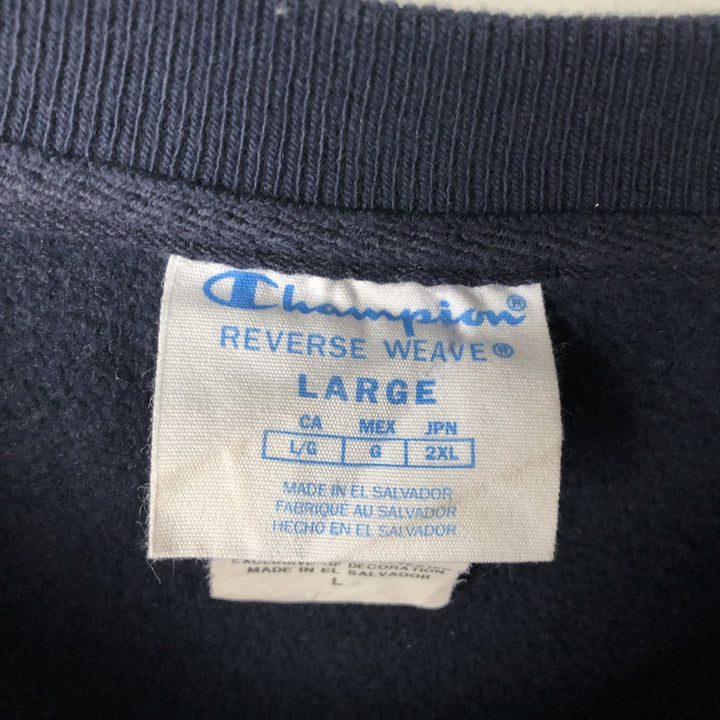 Champion REVERSE WEAVE Reverse Weave College Sweatshirt Trainer Men's L size cotton navy blue type Vintage Second Hand
