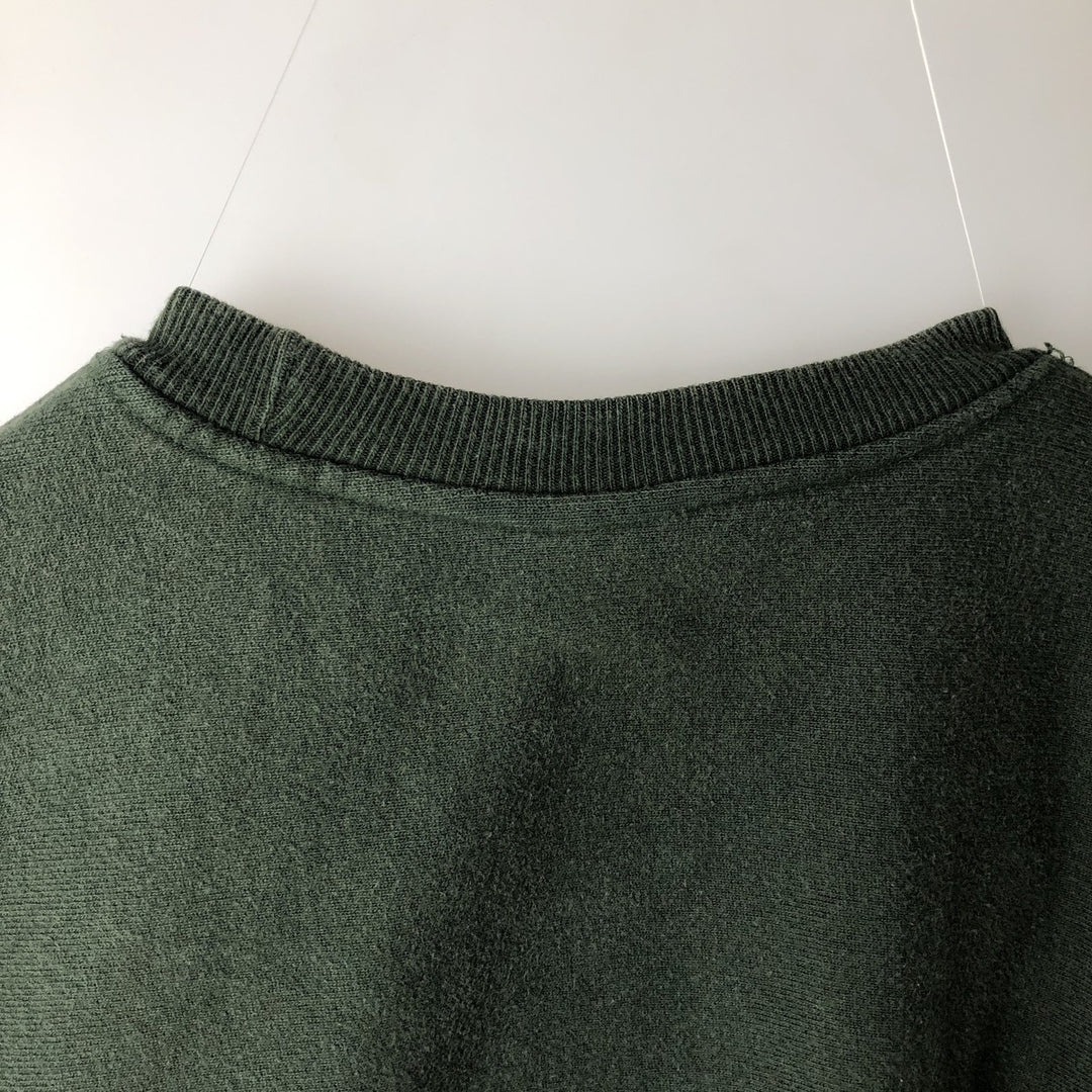 Champion Reverse Weave Replica Sweatshirt with Solid Color Tag, Printed, Men's Size L (approx.) cotton green type Vintage Second Hand