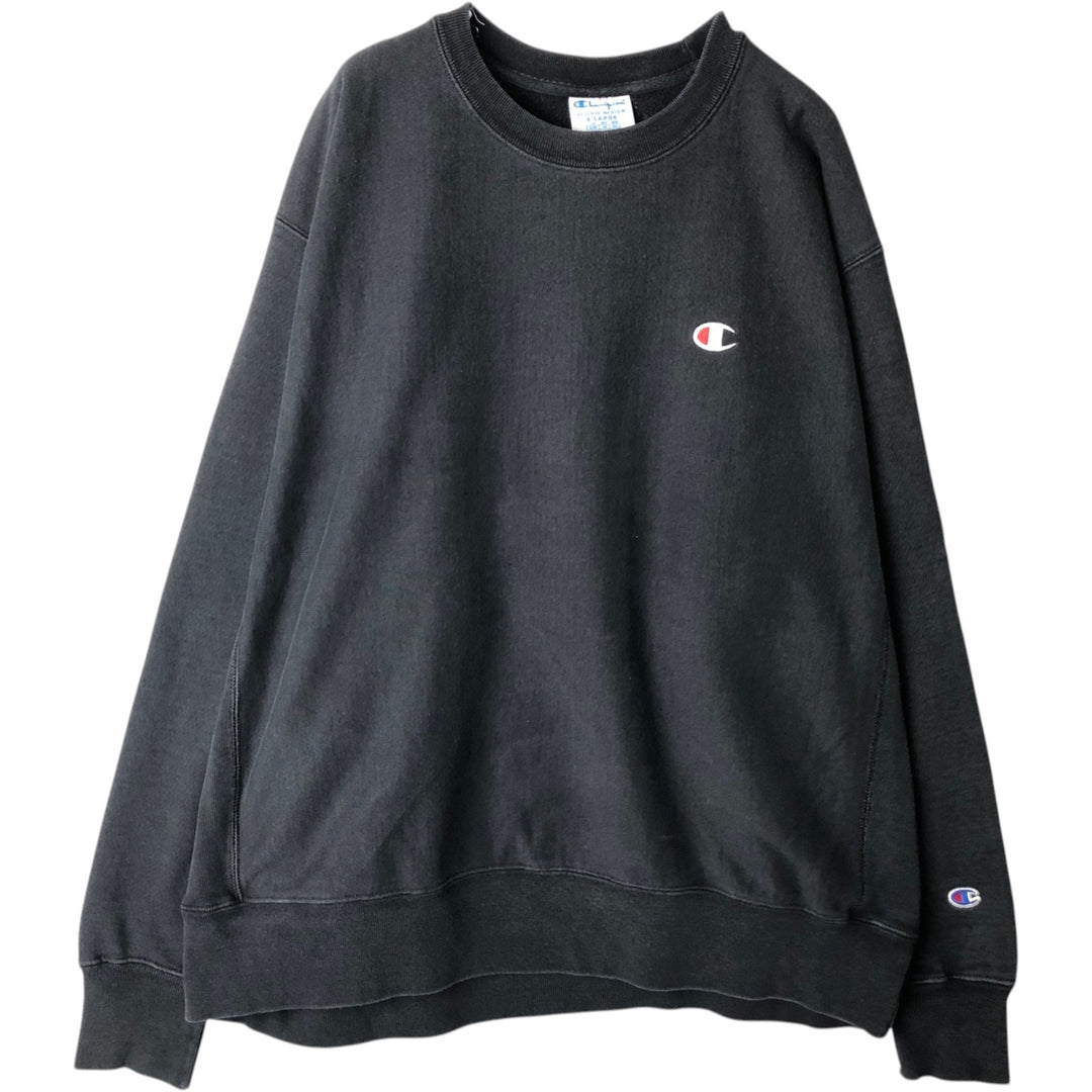 Champion REVERSE WEAVE Reverse Weave One-Point Logo Sweatshirt, Men's XL cotton black type Vintage Second Hand