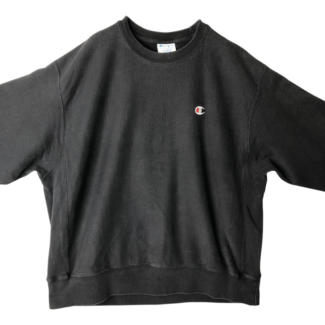 Champion REVERSE WEAVE Reverse Weave One-Point Logo Sweatshirt, Men's XL cotton black type Vintage Second Hand